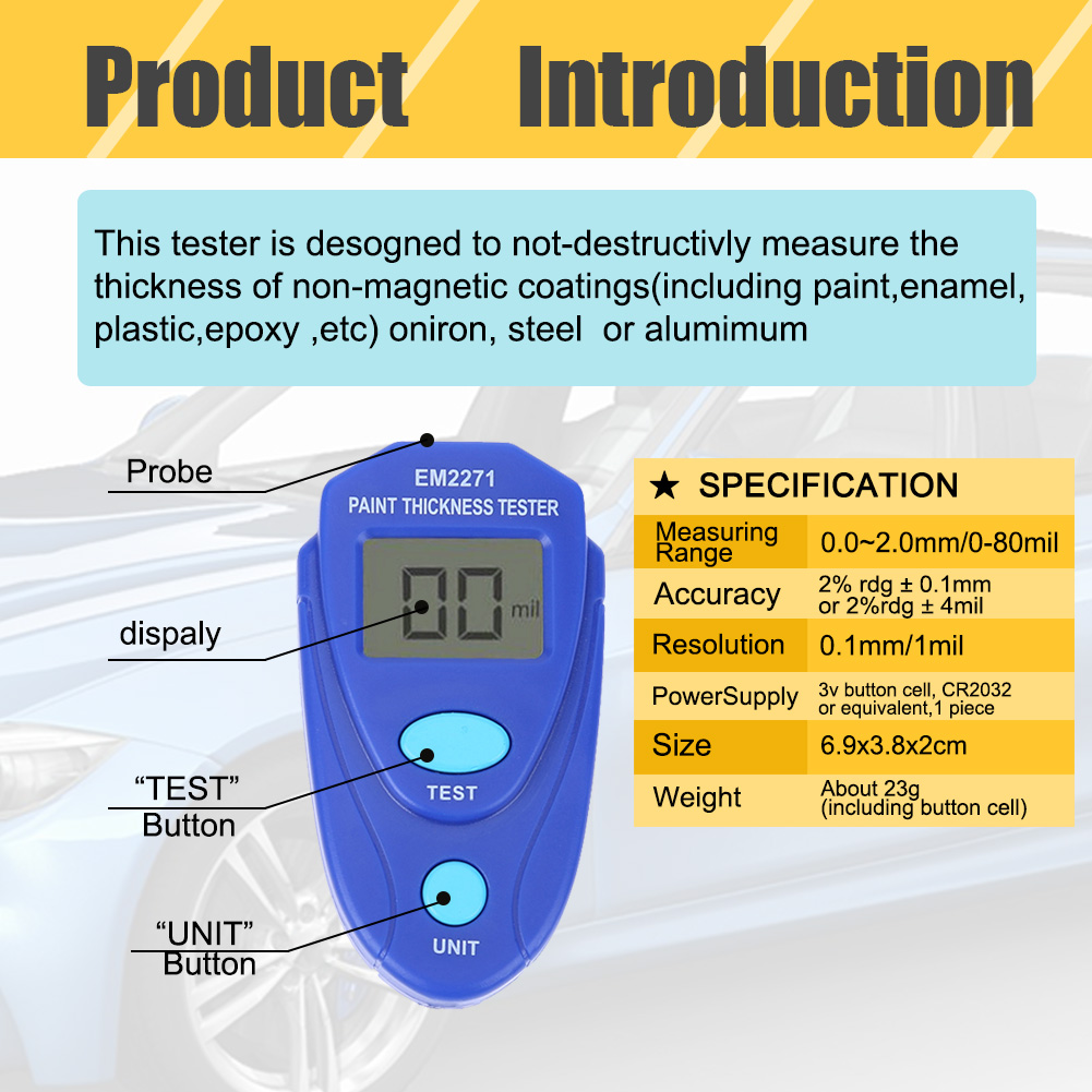 Miernik grubości powłoki GM200 – Paint Thickness Gauge recenzja i cena